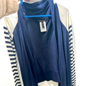 EUC BCBG waterfall collar open front cardigan